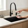 Pure.Sink Elite Steel Shine Built-in Soap Dispenser Matte Black, Refillable from Above PS9010-10